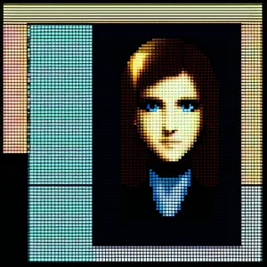 Pixel Grid Digital Mosaic Screen