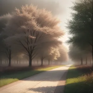 Scenic Country Road Under Blue Sky