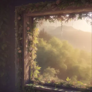 Autumn Serenity through Forest Window