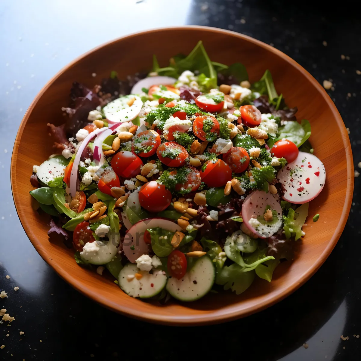 Picture of Fresh Vegetable Salad with Chickpeas and Black-Eyed Peas