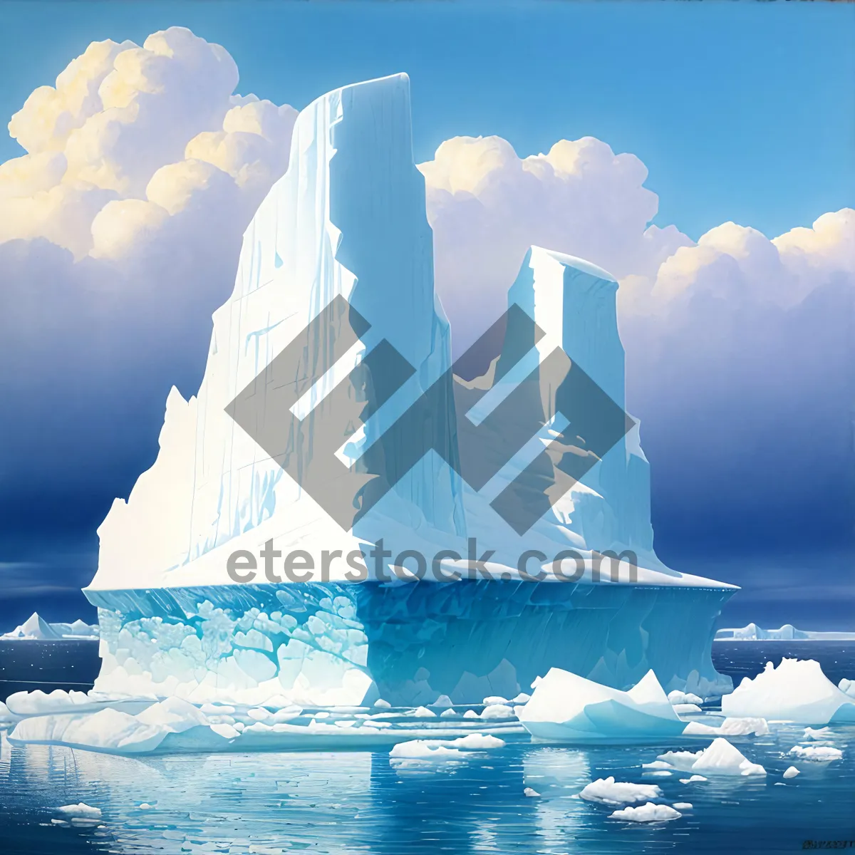 Picture of Arctic Crystal: Captivating Frozen Ocean Landscape.