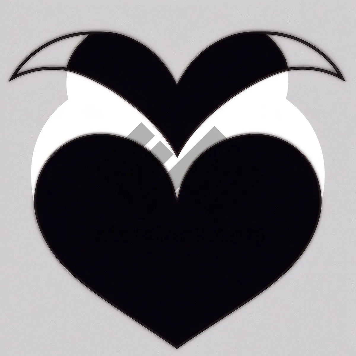 Picture of Romantic Heart Heraldry Symbol Stencil: Love Icon