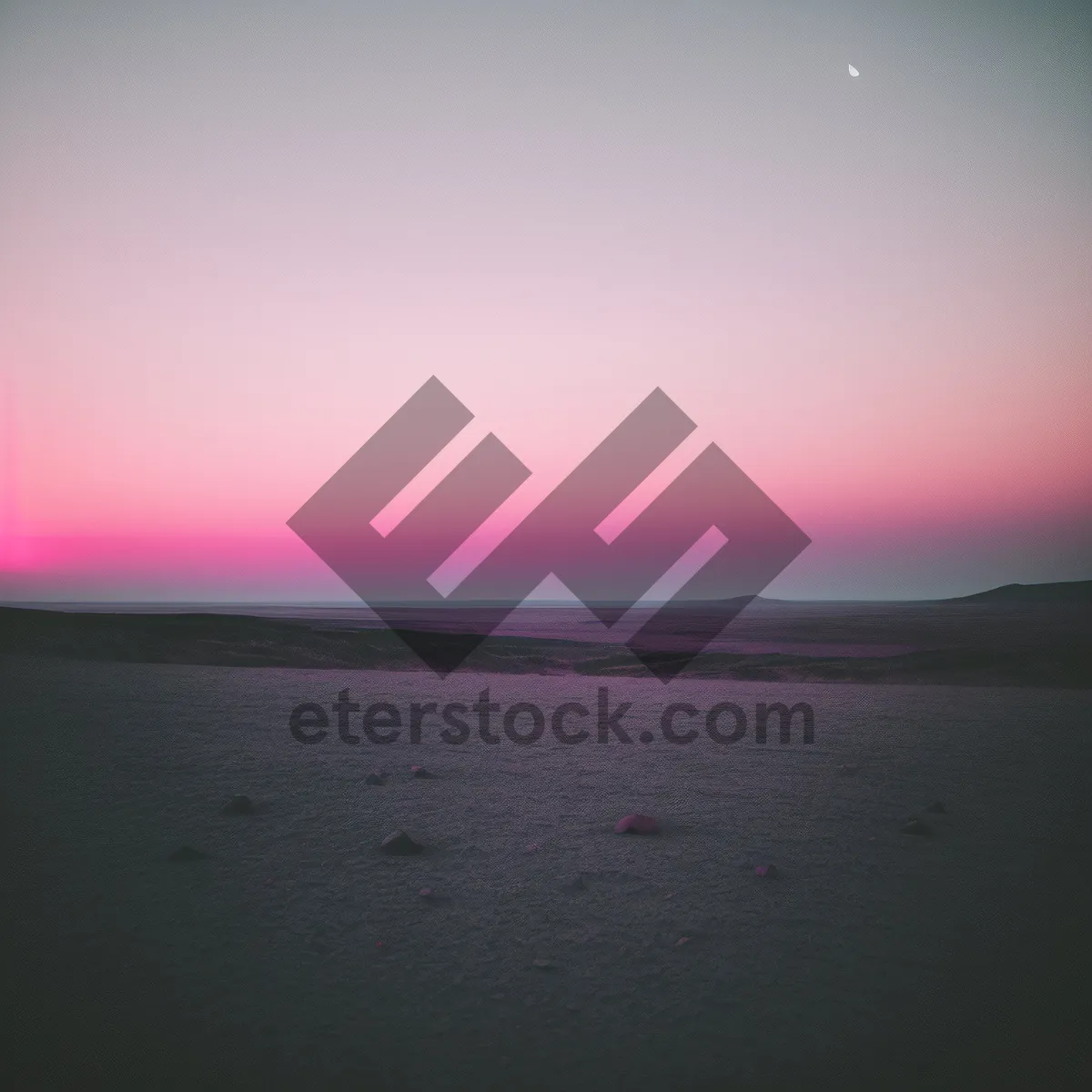 Picture of Golden Horizon over Beach Dunes at Dusk