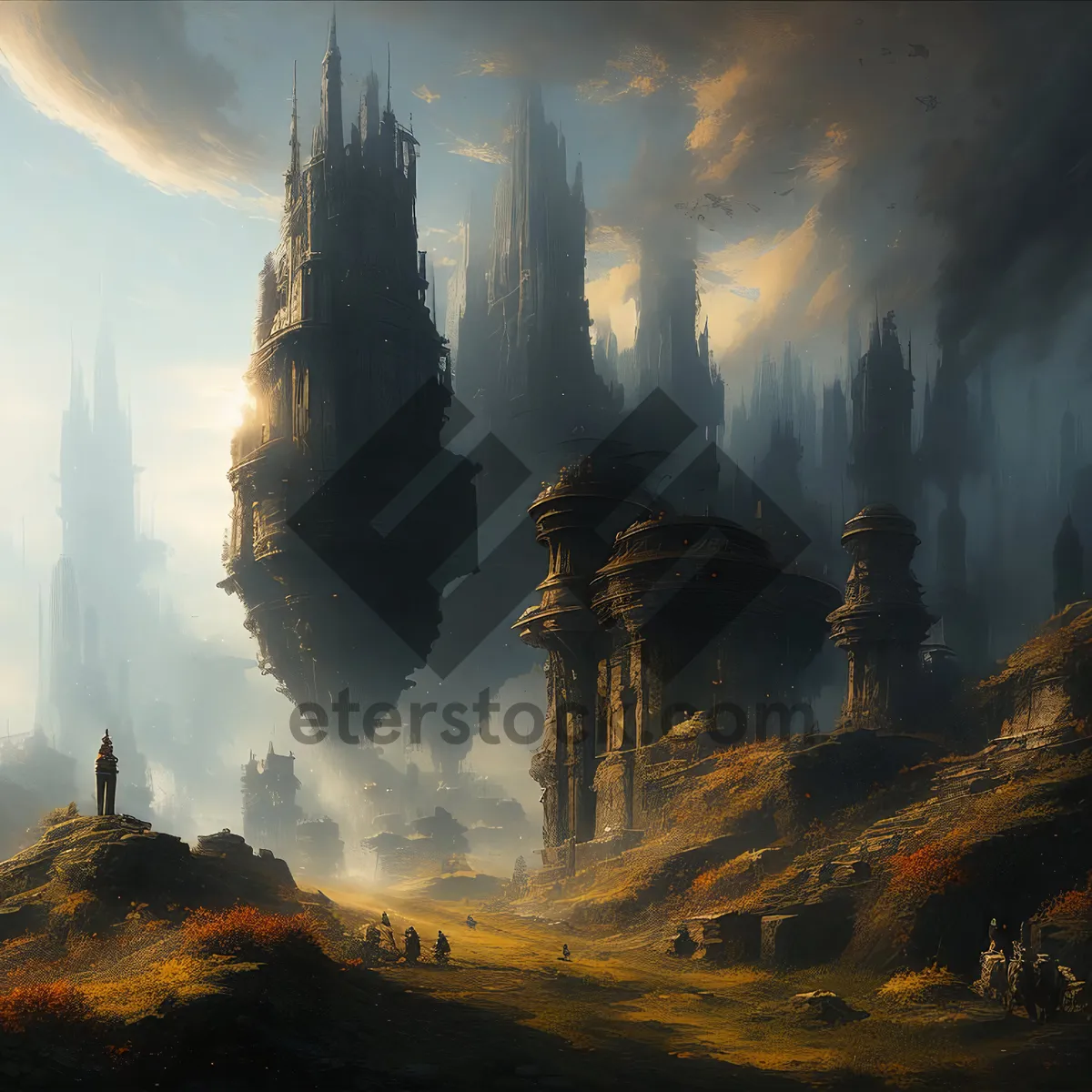 Picture of Majestic Sunset over Canyon and Mountains