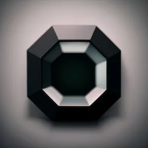 Shiny Black Gem Glass Cube Icon