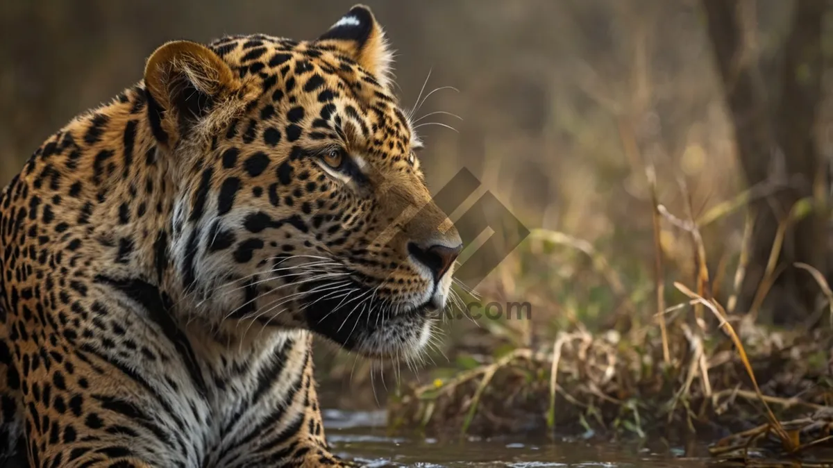 Picture of Wild Tiger Staring with Striped Fur