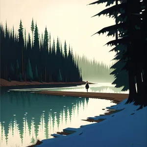 Tranquil Lake Sunset Reflections