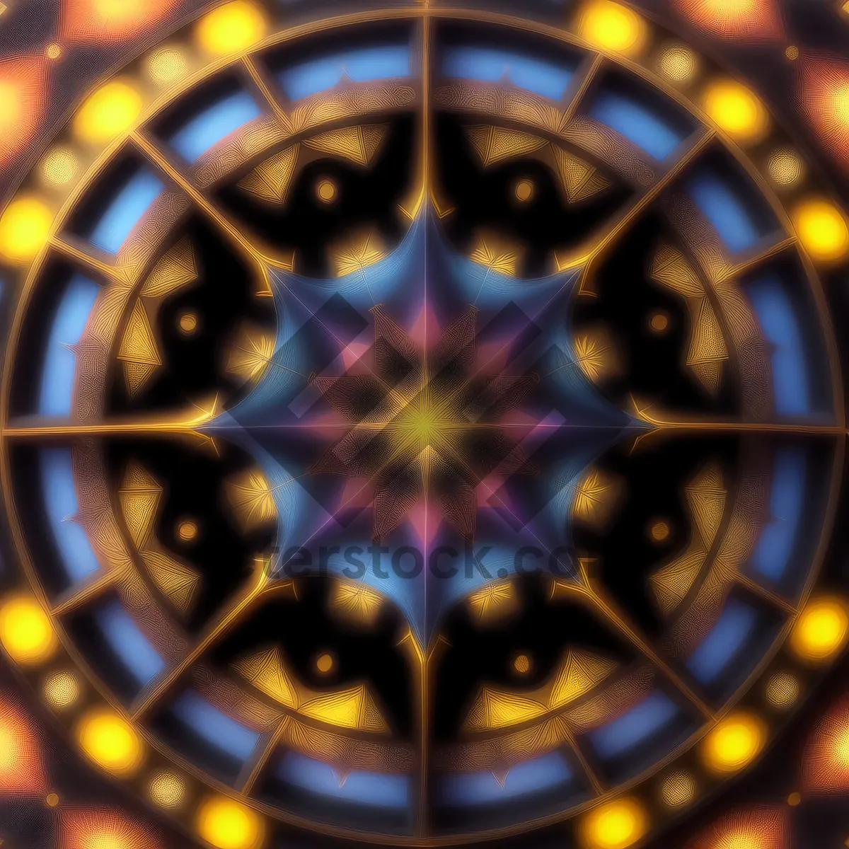 Picture of Colorful Kaleidoscope Geometric Fractal Art