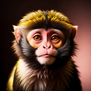 Mystic Feline: Wild Primate's Cute Portrait