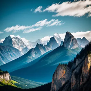 Snow-capped Mountain Range Reflecting in Crystal Lake