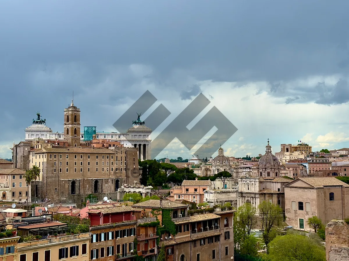 Picture of Historic Cathedral with Tower in Medieval City Skyline