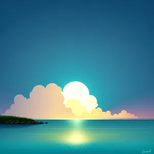Serene Sunset Over the Ocean