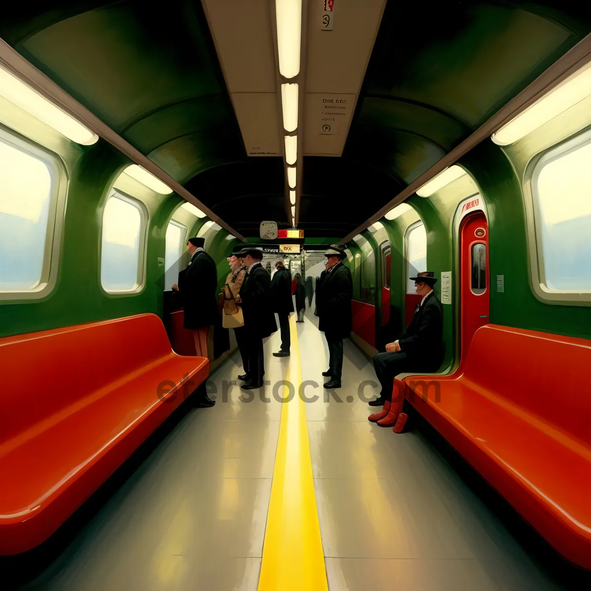 Picture of Urban Subway Train in Motion