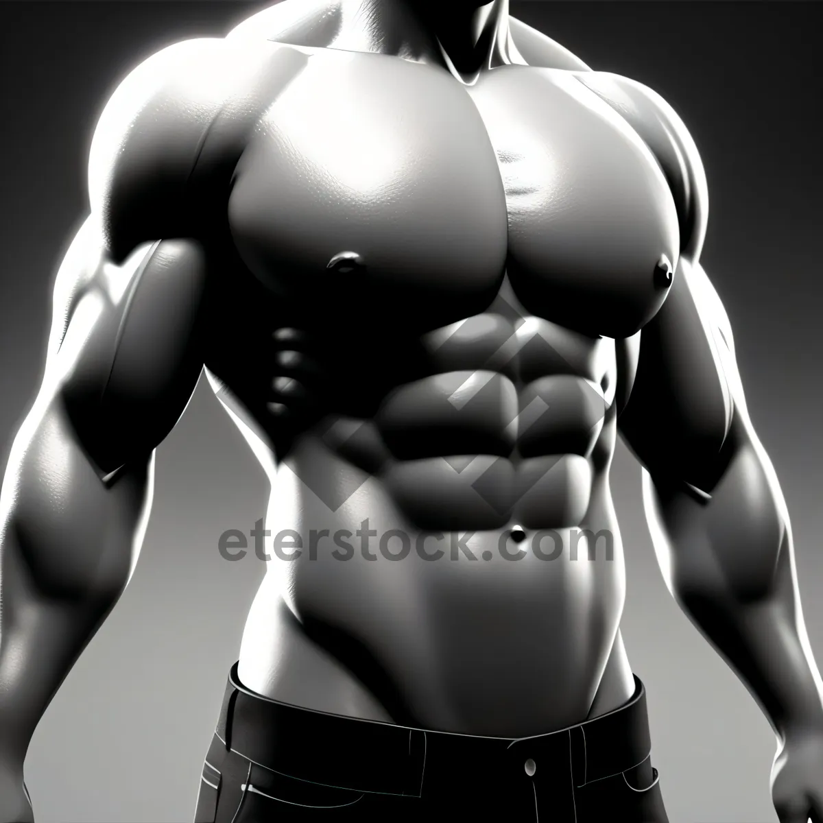Picture of 3D Bodybuilding Man - Abdominal Render