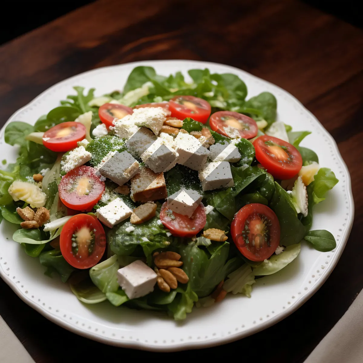 Picture of Healthy Gourmet Salad with Grilled Meat and Vegetables