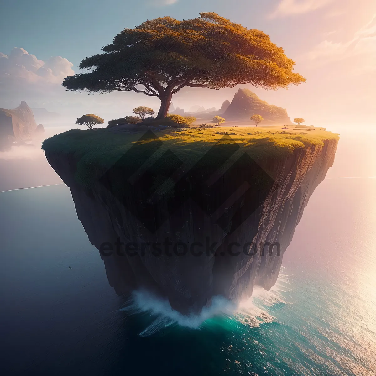 Picture of Serene Coastal Sunset Reflection on Ocean Waves
