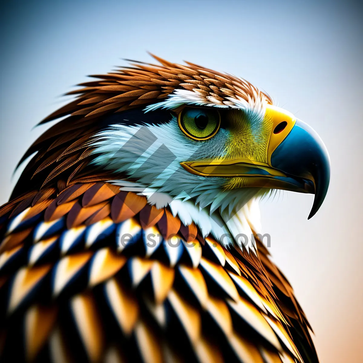 Picture of Wild Eagle Hunter - Majestic Yellow Hawk