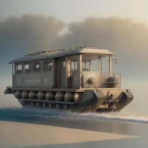 Oceanic Transport: Amphibious Wheeled Vehicle on Water