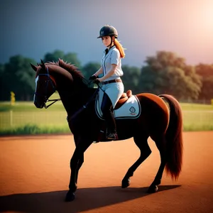 Horse Polo: Rider with Mallet and Stallion