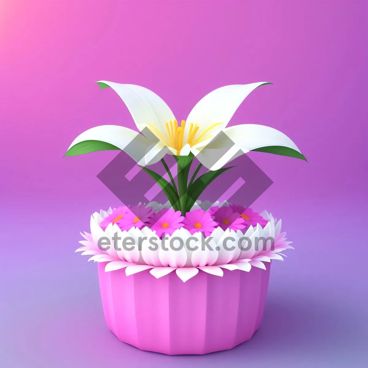 Picture of Spring Floral Lily with Vibrant Pink Petals