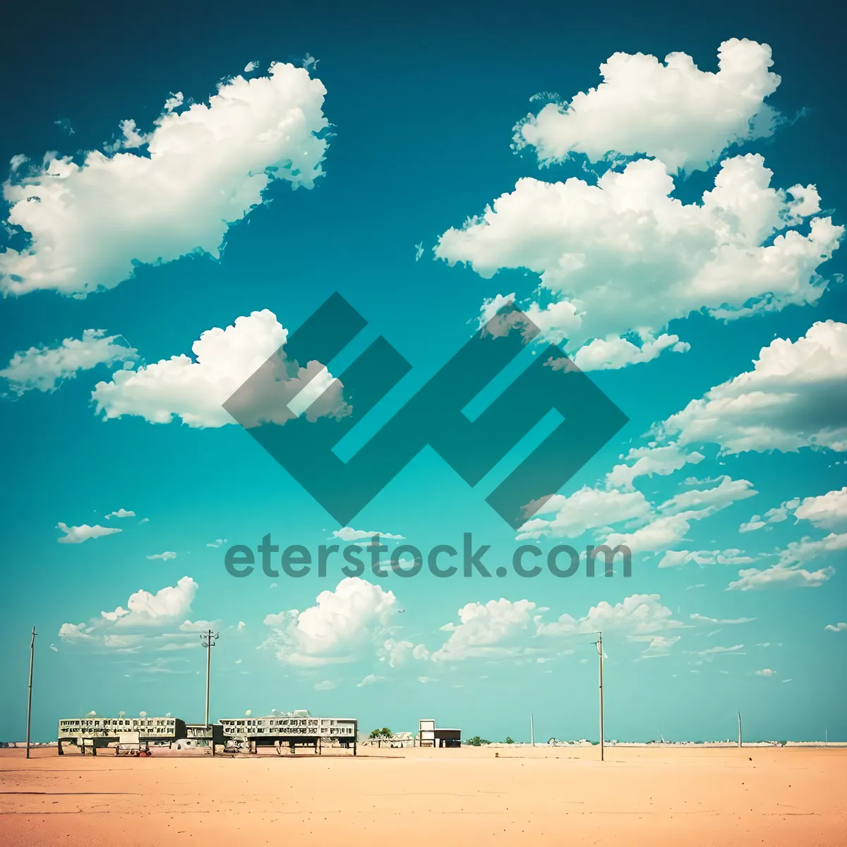 Picture of Vivid Summer Sky with Fluffy Clouds