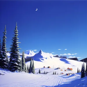 Winter Wonderland: Majestic Snowy Mountain Landscape