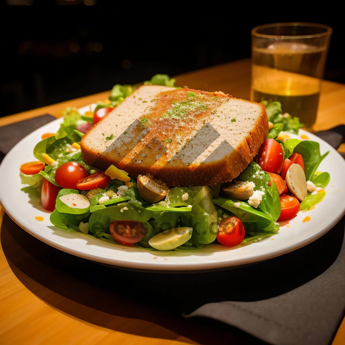 Picture of Fresh vegetable salad with delicious tomato and pepper.