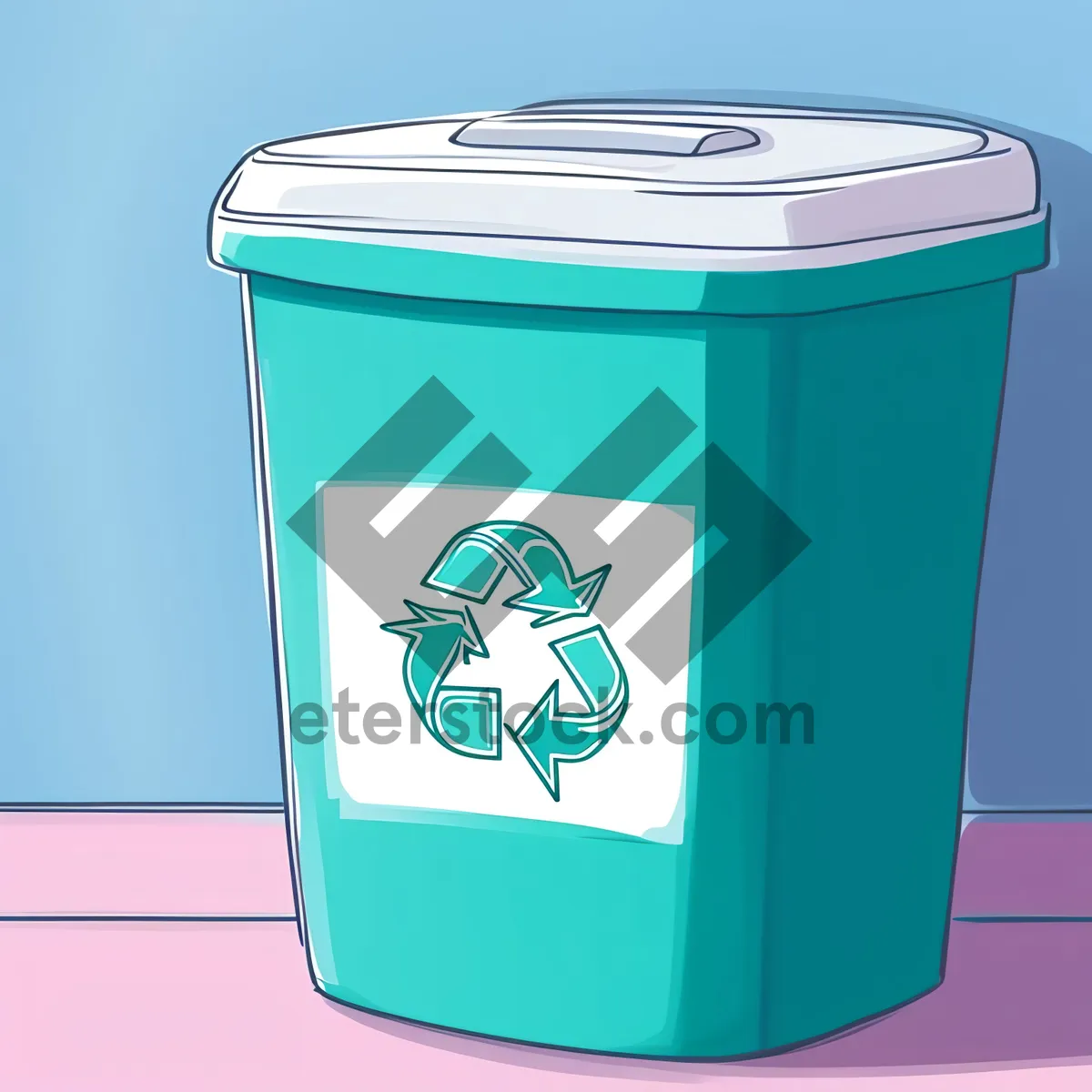 Picture of Plastic Recycle Bin: Ashcan Container Object