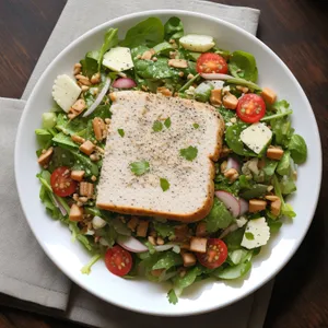 Gourmet Vegetable Salad with Fresh Cheese and Nutritious Sauce