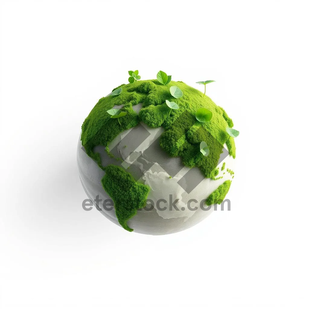 Picture of Fresh Organic Broccoli on a Globe