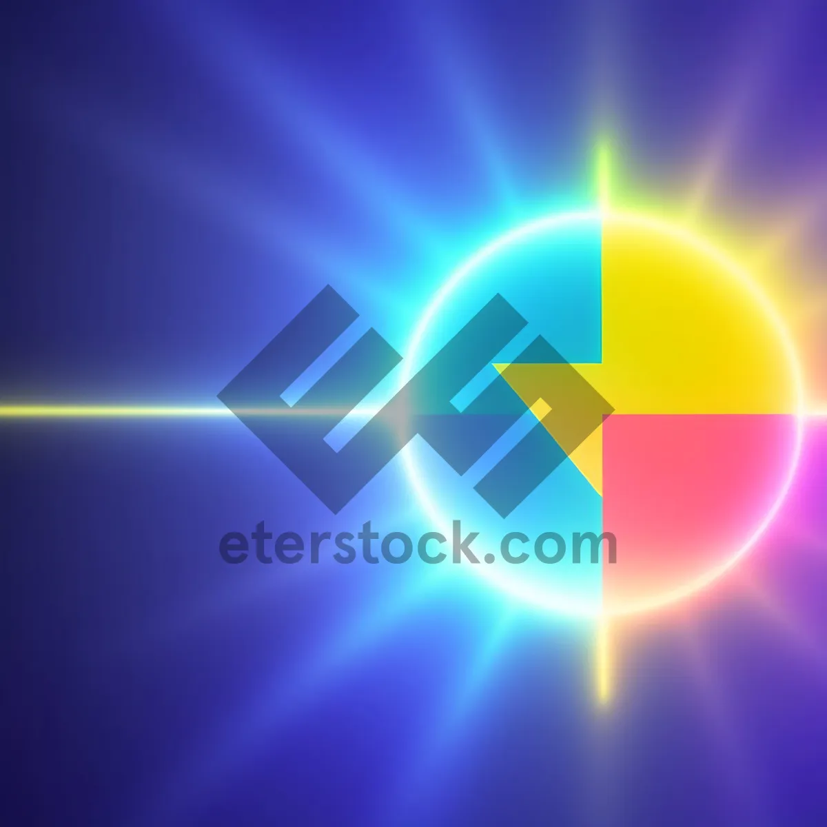 Picture of Vibrant futuristic fractal light explosion graphic design