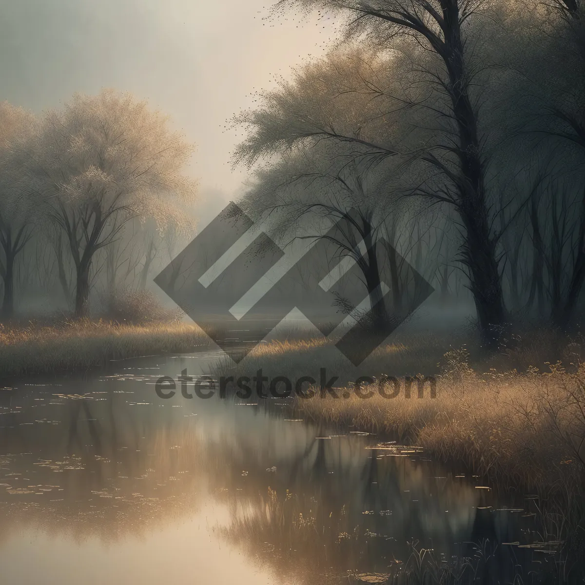 Picture of Majestic Autumn Landscape Reflections at Sunset