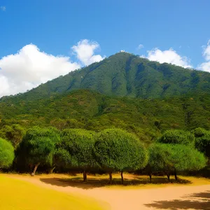 Serene Highland Landscape with Majestic Mountains