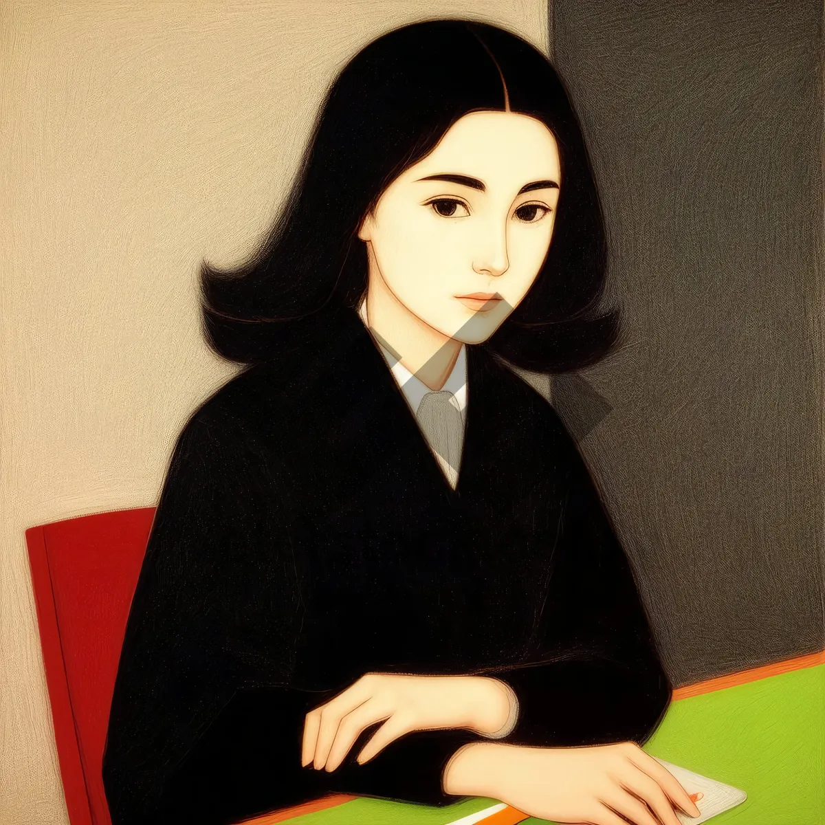 Picture of Smiling Businesswoman Working on Laptop in Office