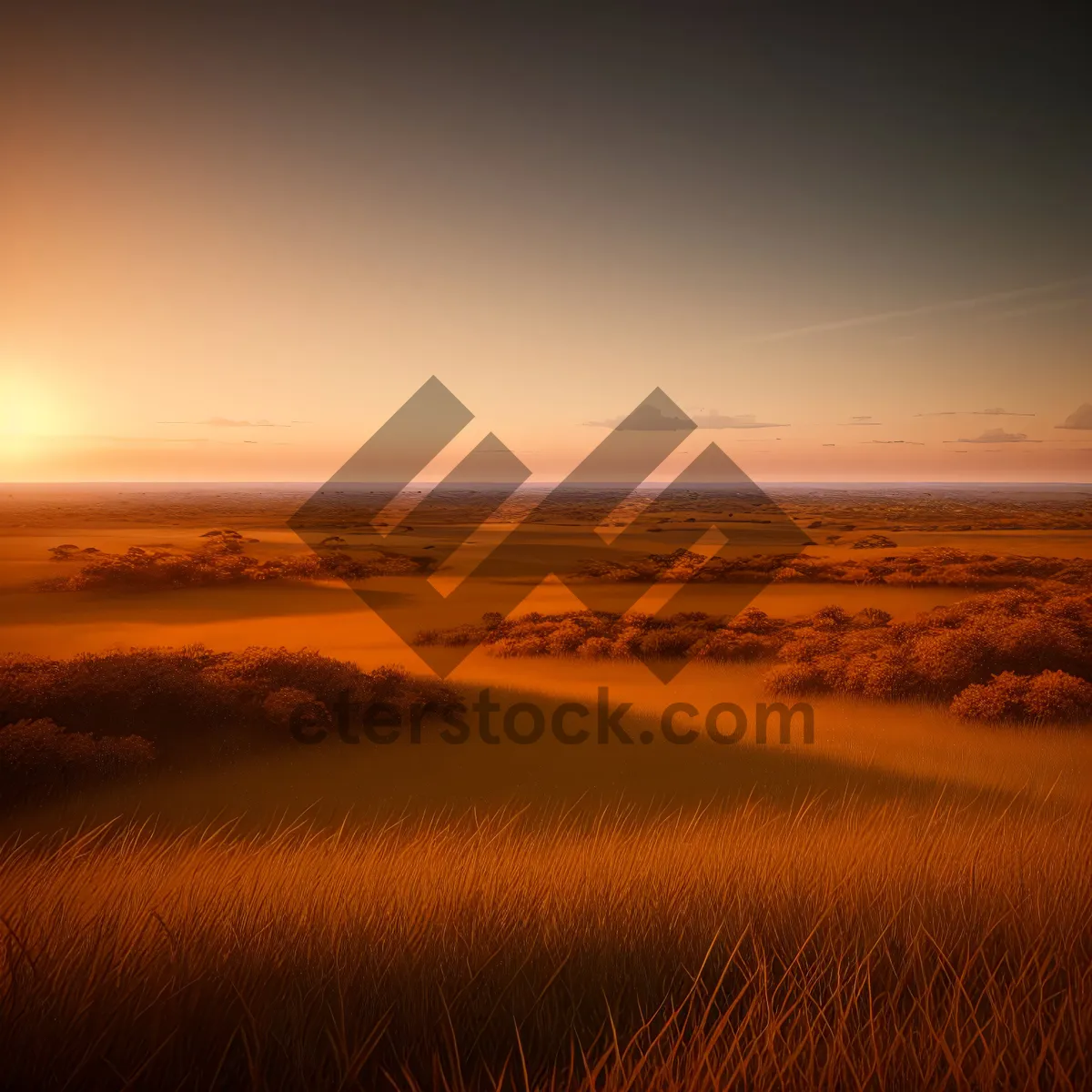 Picture of Vibrant Sunset over Beach and Ocean