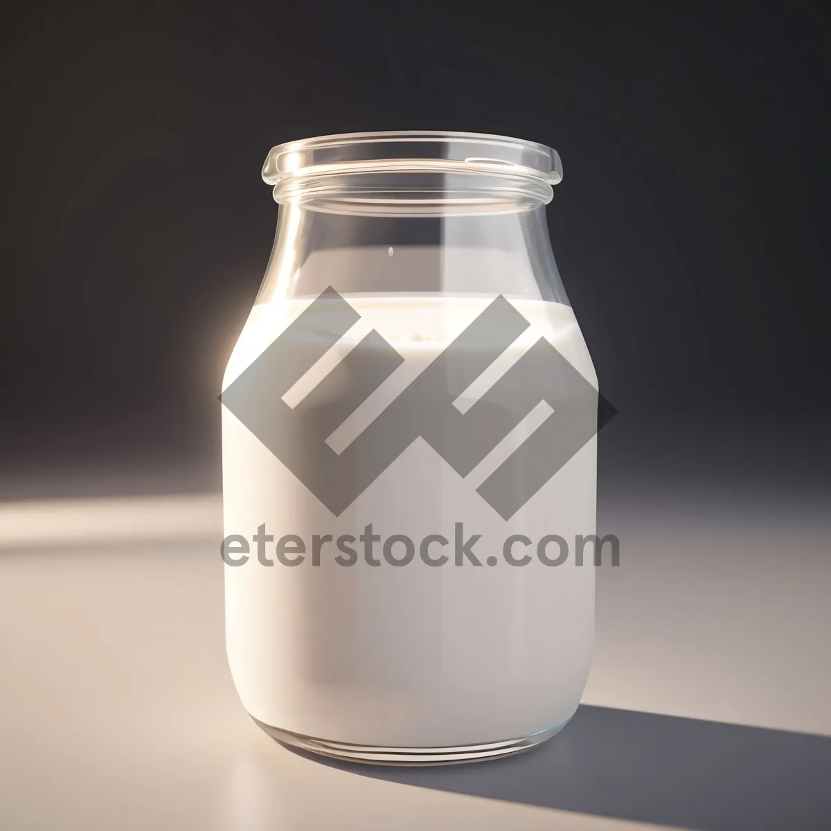 Picture of Healthy glass bottle of milk"
or
"Nourishing dairy beverage in transparent jar