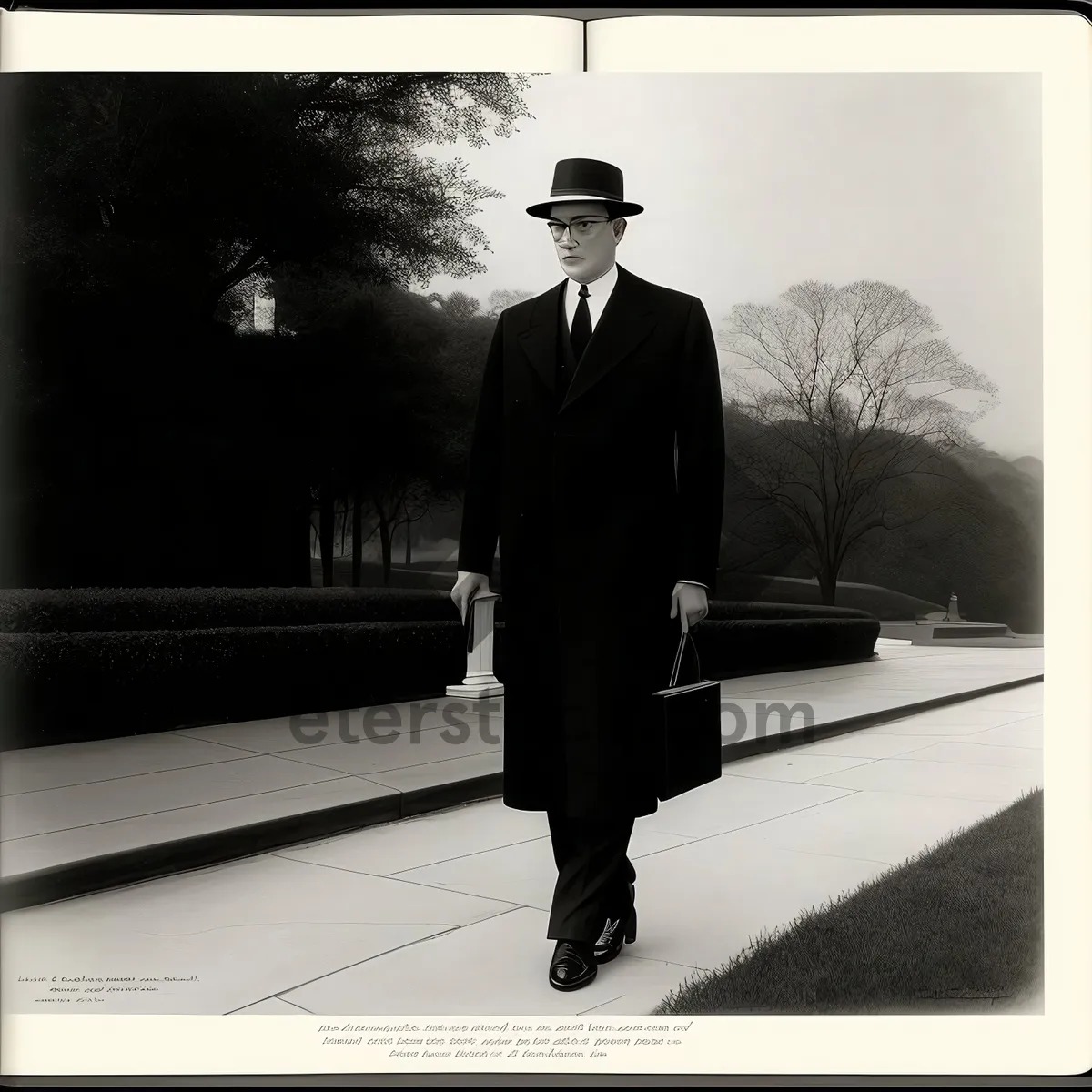 Picture of Confident Businessman in Suit Holding Briefcase