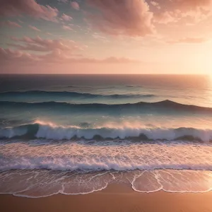 Sunset over Tropical Beach