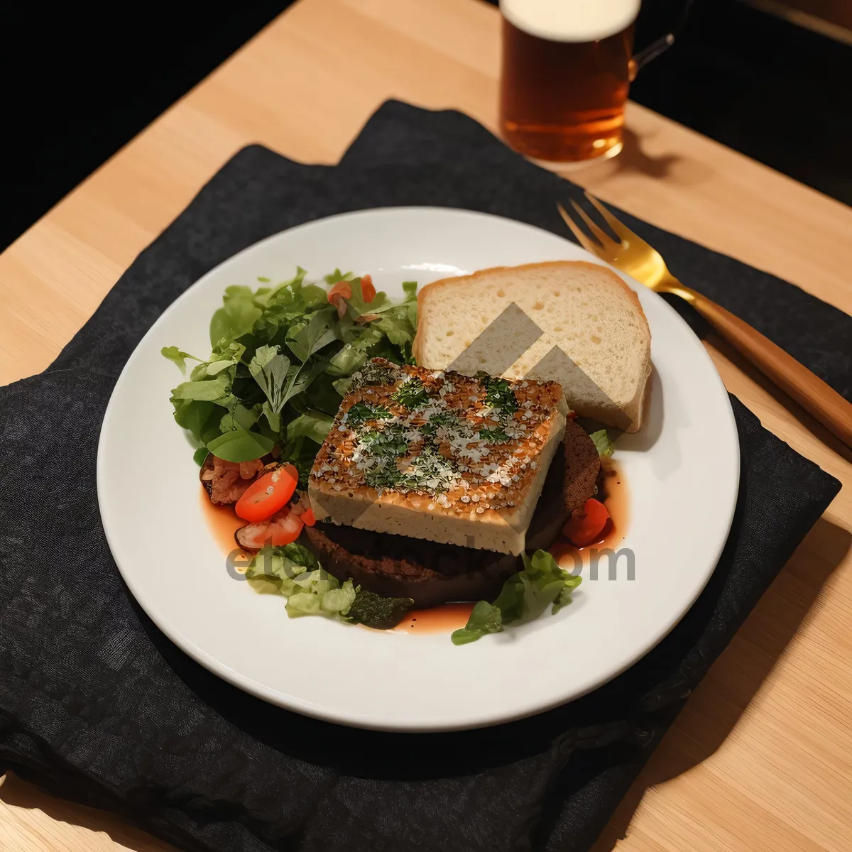 Picture of Fresh Gourmet Salad with Grilled Steak and Vegetables