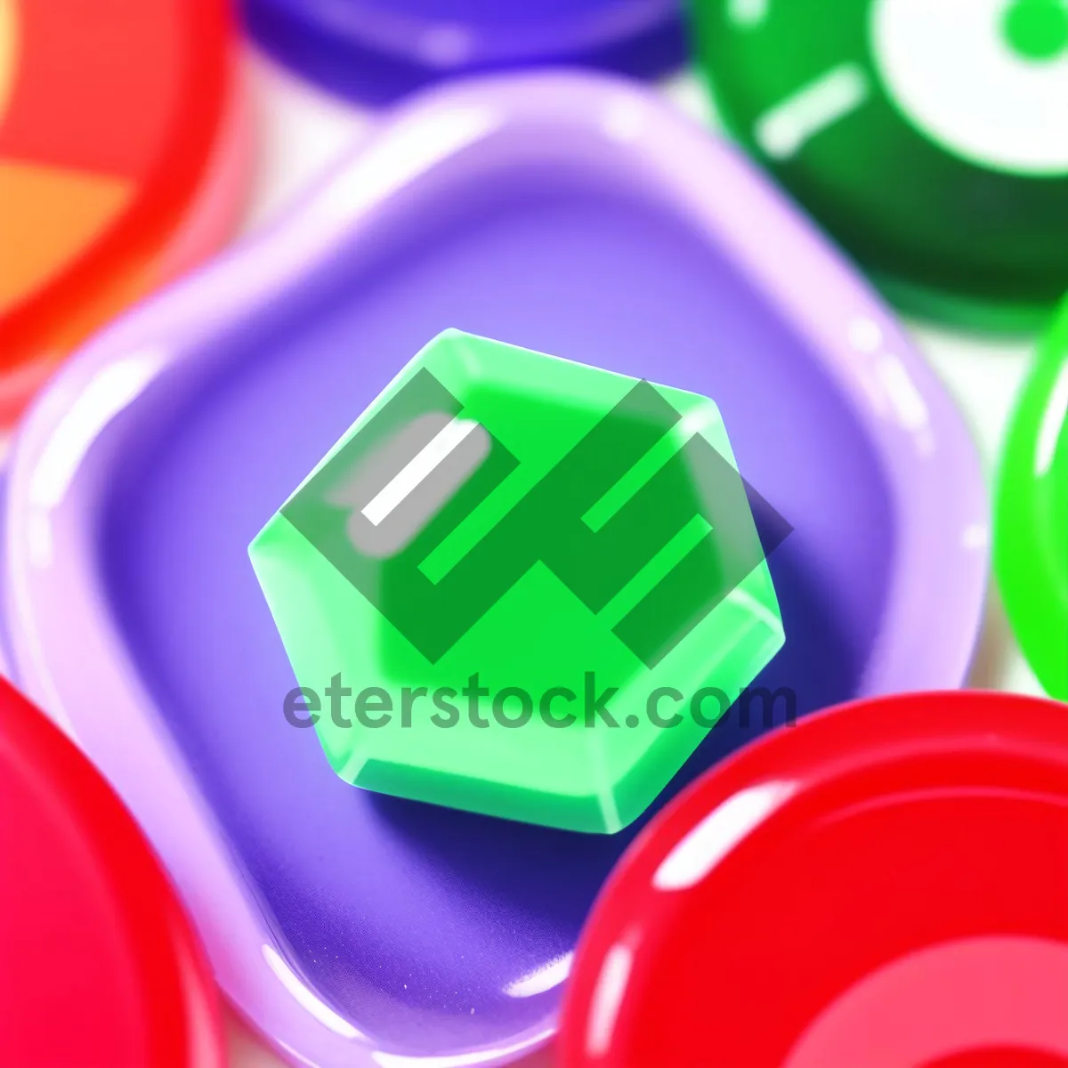 Picture of Shiny Web Button Set with Glass Reflection