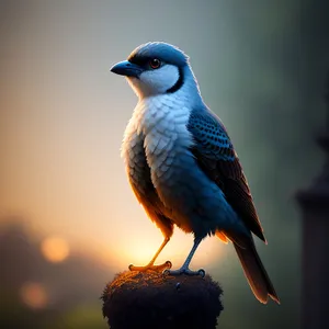 Sitting Starling in Wildlife Garden