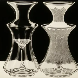Antique silverware glass jug vase