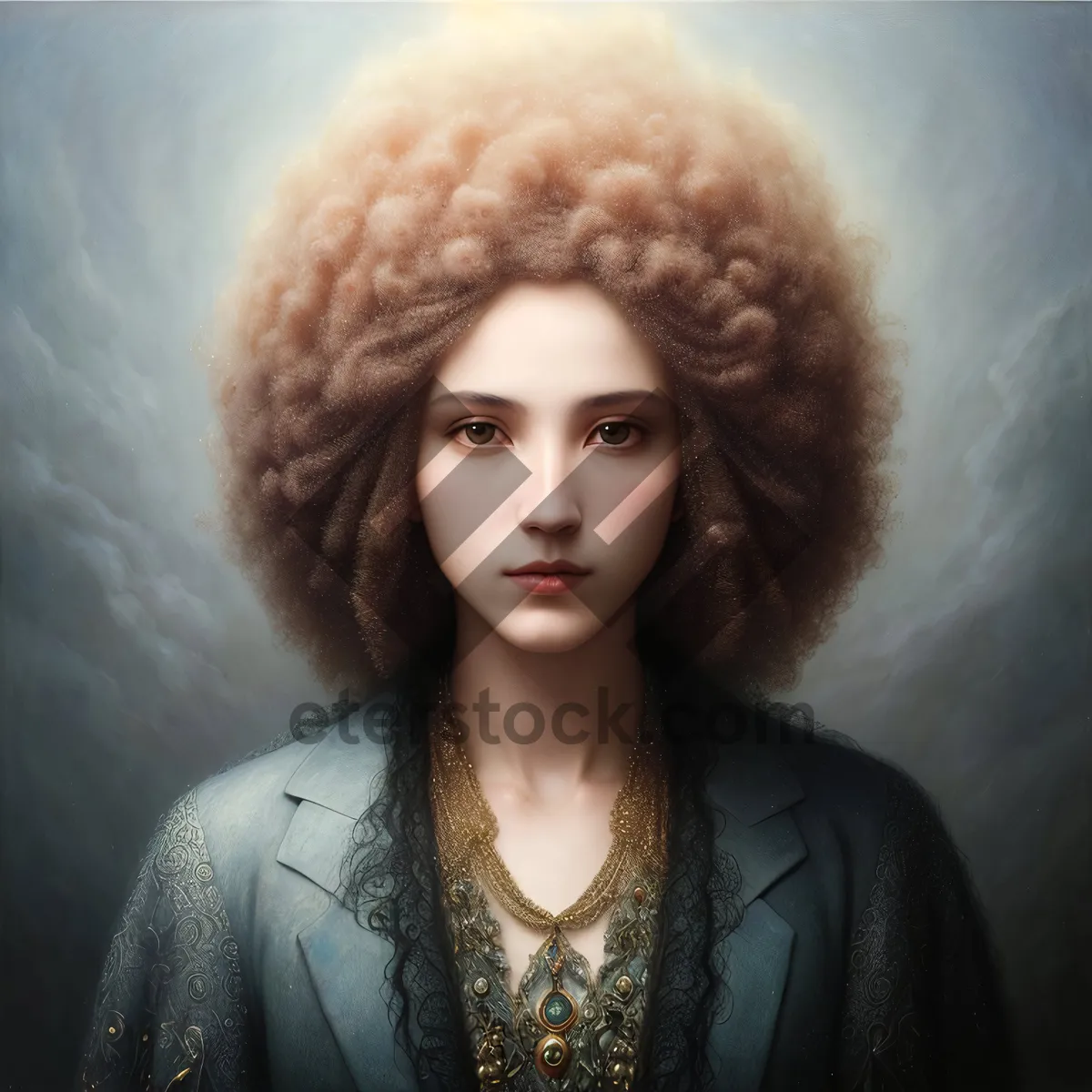 Picture of Sensual Curly Hair Fashion Portrait