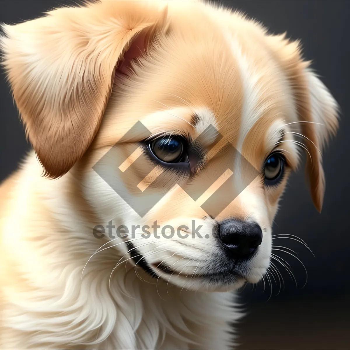 Picture of Adorable Golden Retriever Puppy Portrait