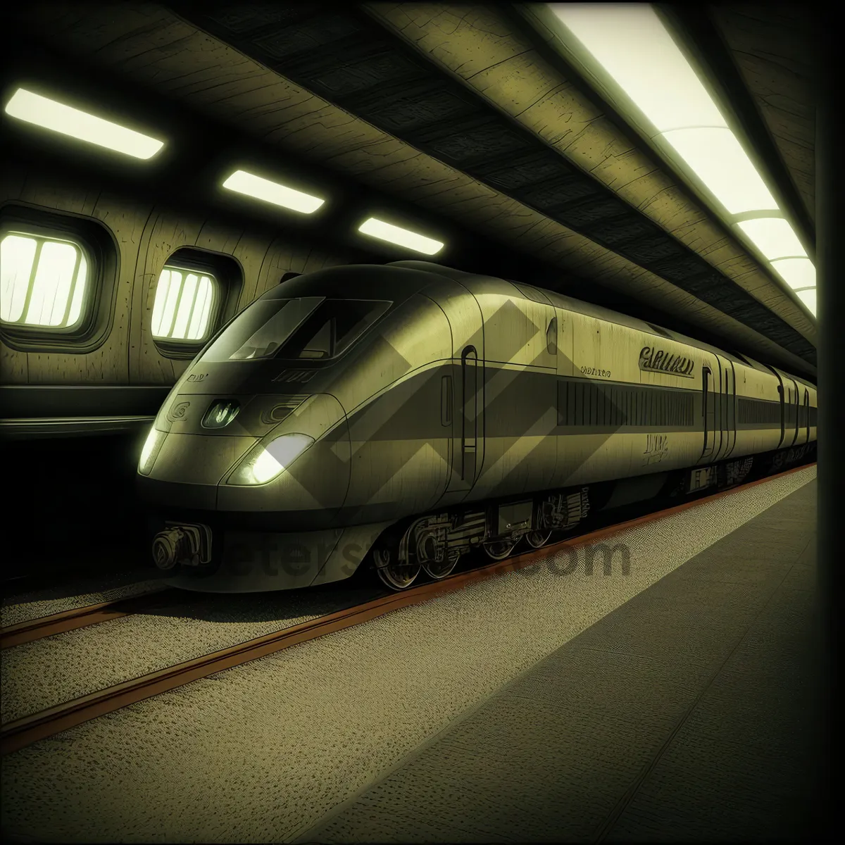 Picture of High-Speed Transit in Urban Subway Tunnel