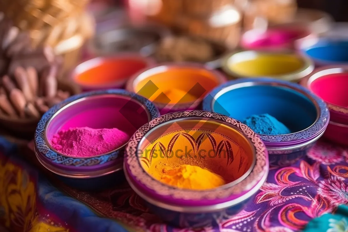 Picture of Colorful paint bowl and bangle container.