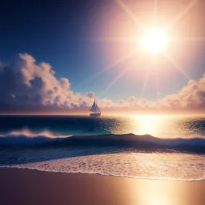 Majestic Ocean Sunset with Colorful Sky