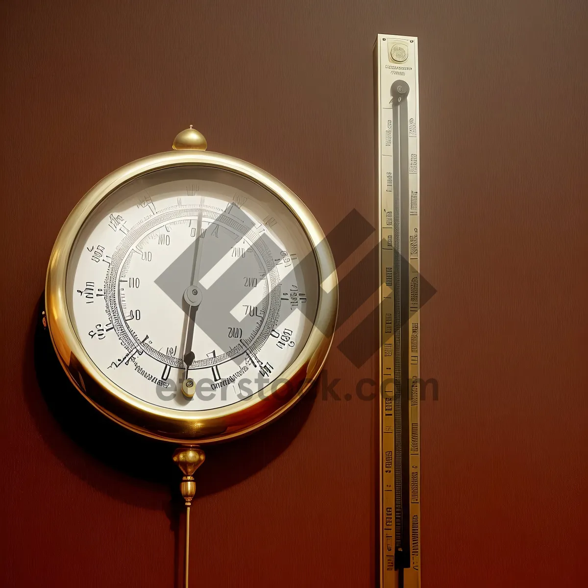Picture of Antique Clock with Vintage Dial and Time Hands.