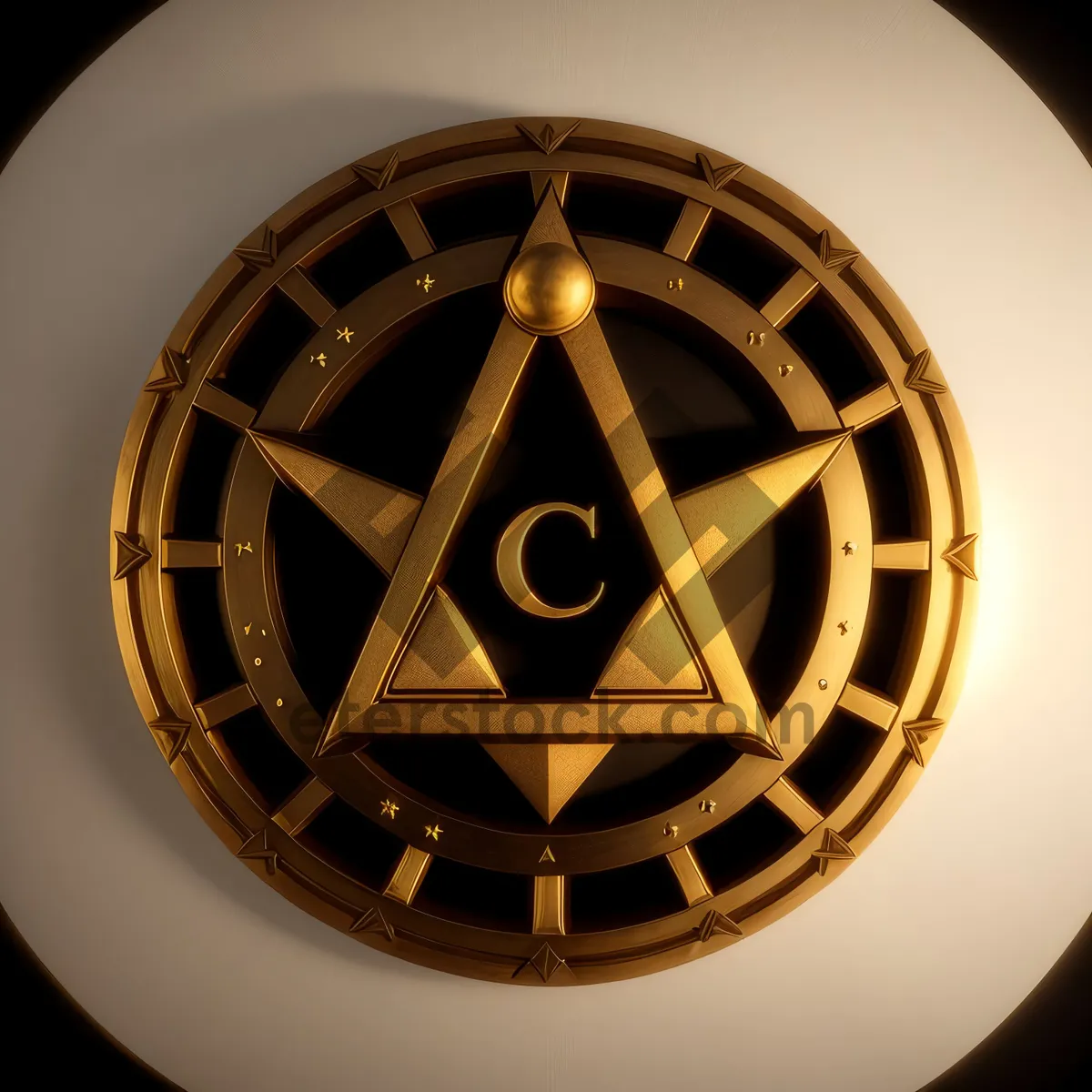 Picture of Golden Window Framework Icon - Elegant and Solid 3D Design