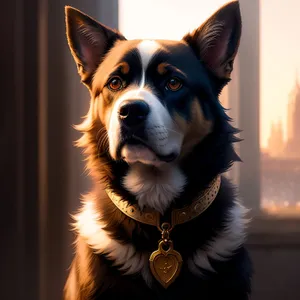 Adorable Border Collie Puppy with Black and Brown Fur